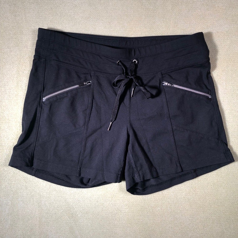 Athleta Shorts Womens Small Black Activewear Zipper Pockets Drawstring 557503-00
